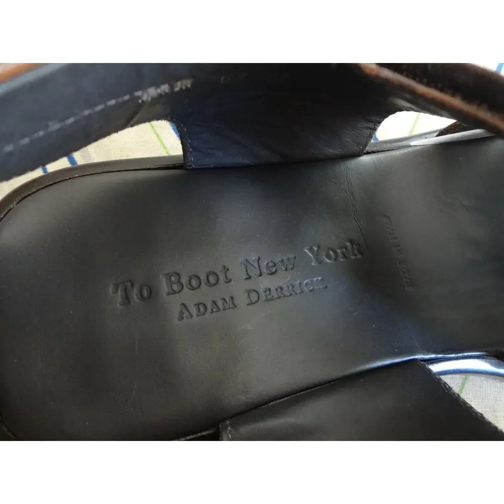 To Boot New York Adam Derrick Brown Leather Fisherman Sandal Closed Toe Men 13